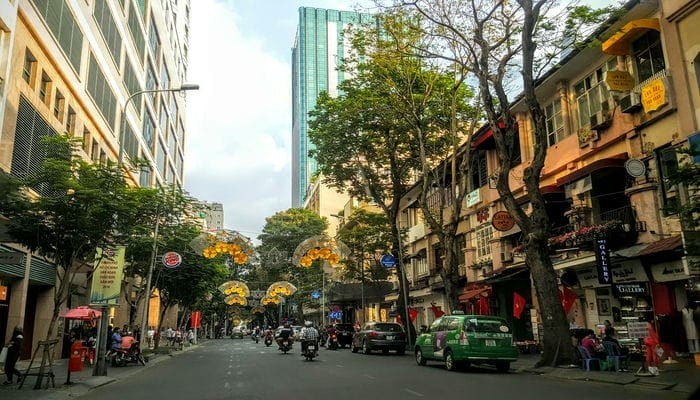 Rua Dong Khoi na cidade de Ho Chi Minh